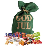 Jutesäck 45 cm Grön God Jul 3,5 kg Lyxbl