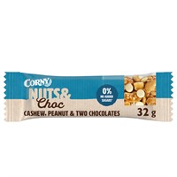 Corny Nuts & Choc Cashew, Jordnöt & Två Choklad 32G