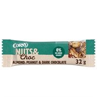 Corny Nuts & Choc Mandel, Jordnöt & Mörk Choklad 32G
