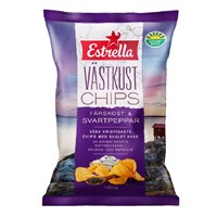 VÄSTKUSTCHIPS FÄRSKOST &amp; SVARTPEPPAR 10 x 180 g