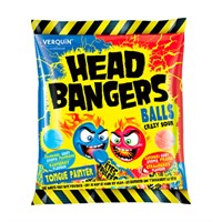 HEAD BANGERS BALLS CRAZY SOUR STRAW/RASPB 135G