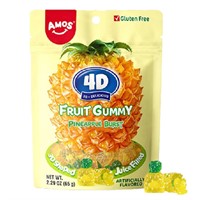 Amos 4D Fruit Gummy Pineapple 12x65g