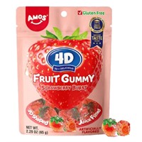 Amos 4D Fruit Gummy Strawberry 12x65g