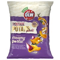 OLW Rostade Potatissnacks Creamy Garlic 10x75g